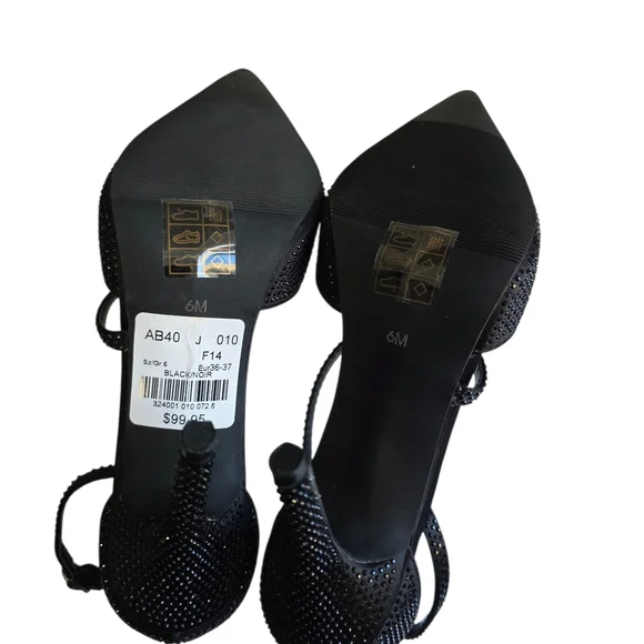 Le Chateau Collections Black Rhinestone Heels - Picture 4 of 6